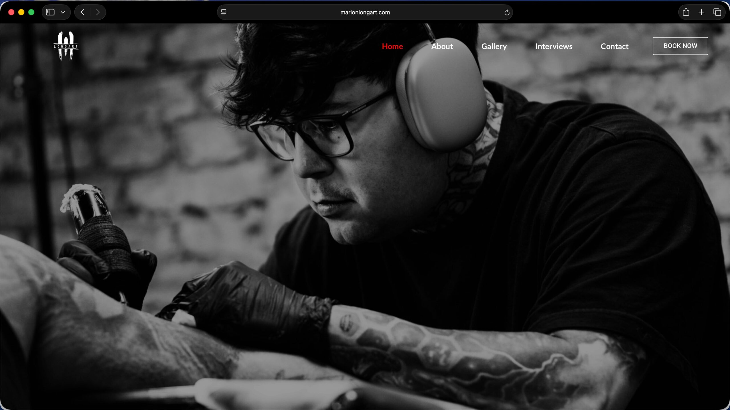 Portafolio web para tatuador en Venezuela - Marlon Longart